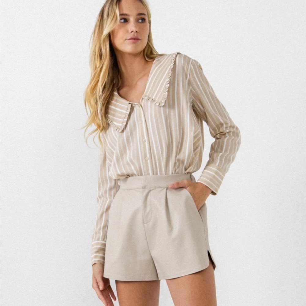 English Factory Ruffled Collar Shirt